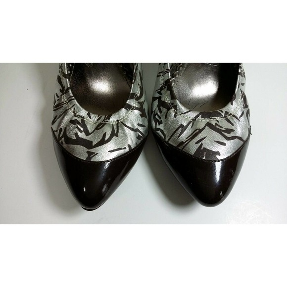 Naughty Monkey Heels 9.5 Brown Silver 3.5" Heel - Picture 8 of 12